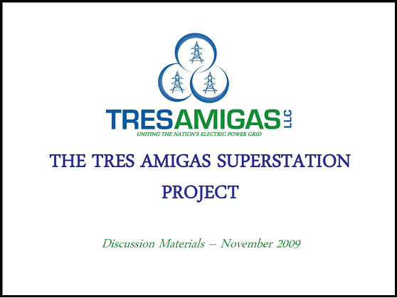 Cover page - Tres Amigas presentation - 2009 November